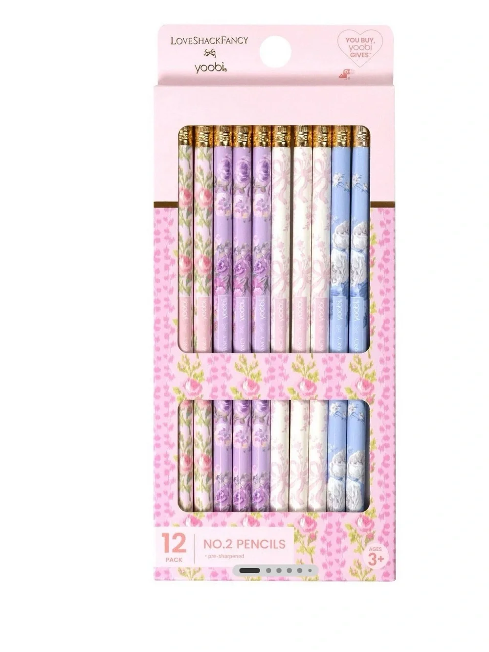 NWT 4 x LoveShackFancy x Target Yoobi 12 Pencils, Pen, Ruler, Ditsy Supply Kit